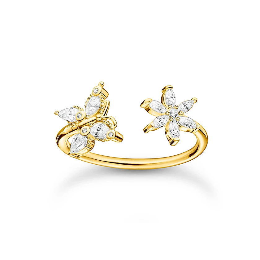 Thomas Sabo sárga arany virág - szitakötő gyűrű - TR2355-414-14-52