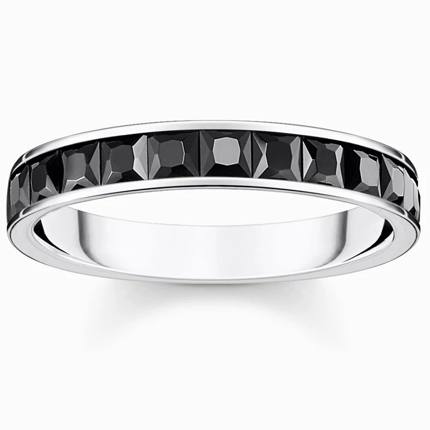 Thomas Sabo ezüst gyűrű fekete kövekkel - TR2358-643-11-54