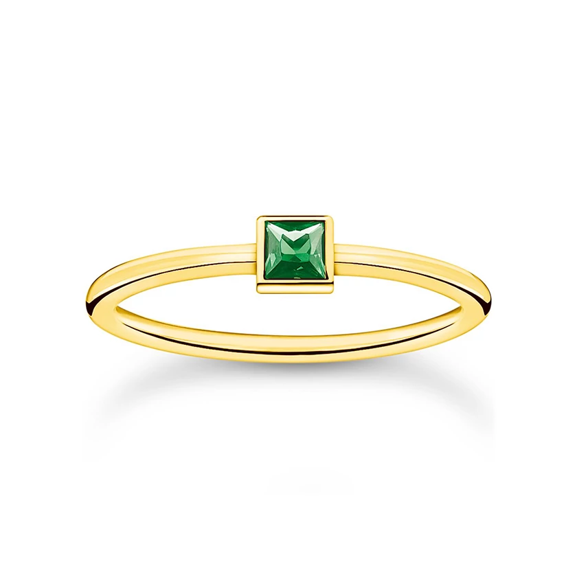 Thomas Sabo gyűrű zöld kővel - TR2395-472-6-50