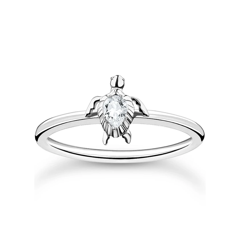 Bague Femme Thomas Sabo En Argent 925 - Motif Tortue Avec Zircone