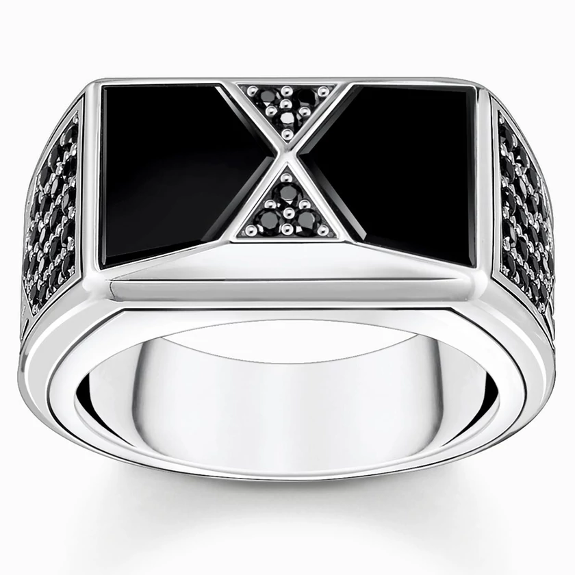 Thomas Sabo ezüst gyűrű ónix kövekkel - TR2430-508-11-50