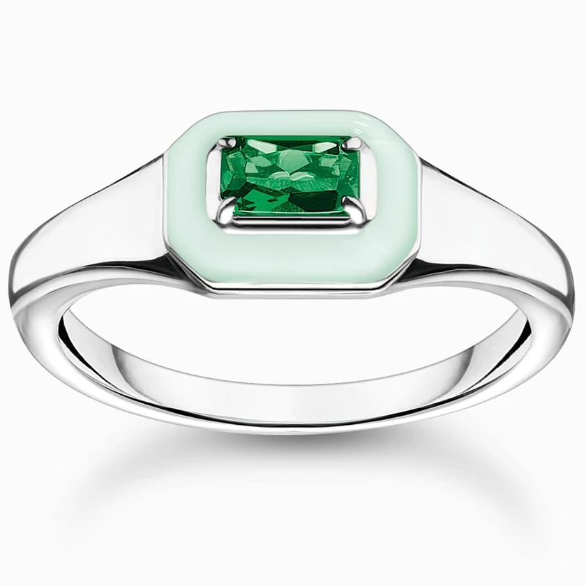 Thomas Sabo zöld köves gyűrű - TR2434-496-6-52