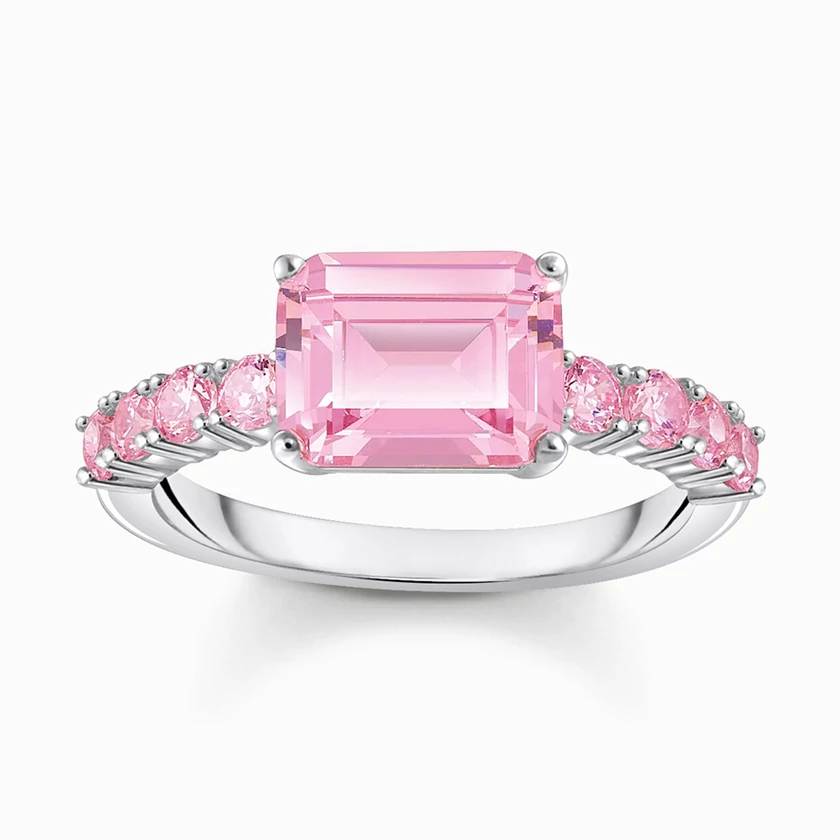 Thomas Sabo pink cirkónia kristály gyűrű - TR2451-051-9-48