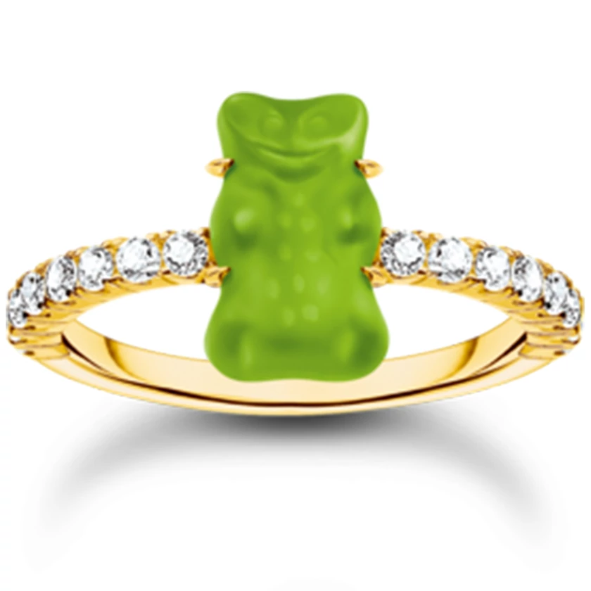 Thomas Sabo x HARIBO zöld gumimaci gyűrű - TR2459-414-6-50