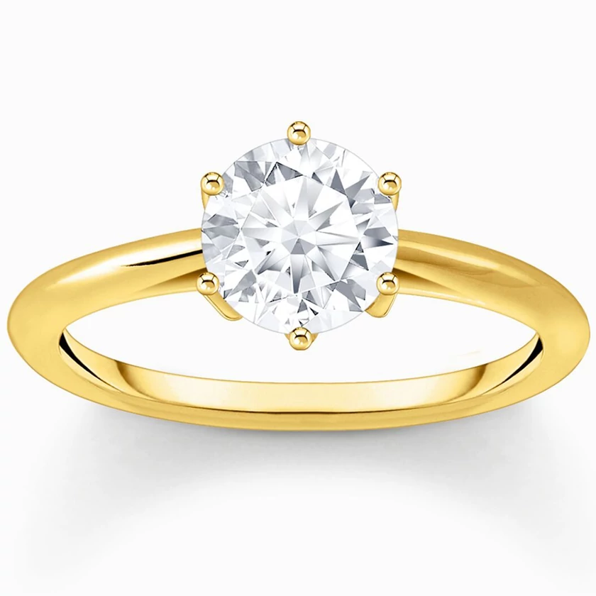 Thomas Sabo aranyozott gyűrű áttetsző cirkónia kővel - TR2474-414-14-50