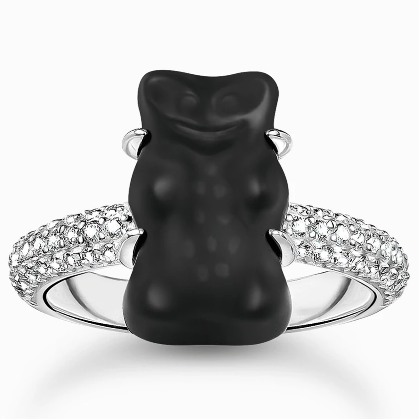Thomas Sabo x HARIBO fekete gumimaci gyűrű - TR2478-052-11-50