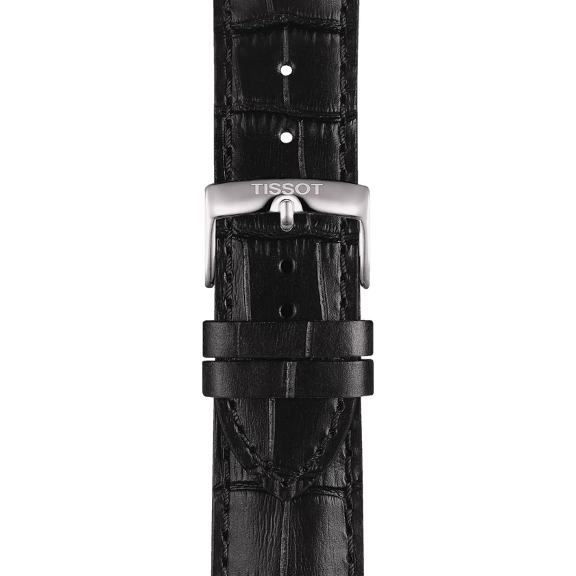 Tissot fekete bőr óraszíj 22 mm