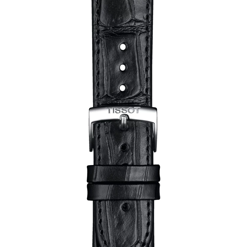 Tissot fekete bőr óraszíj 20 mm