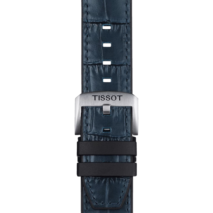 Tissot kék bőr és szilikon óraszíj 22mm