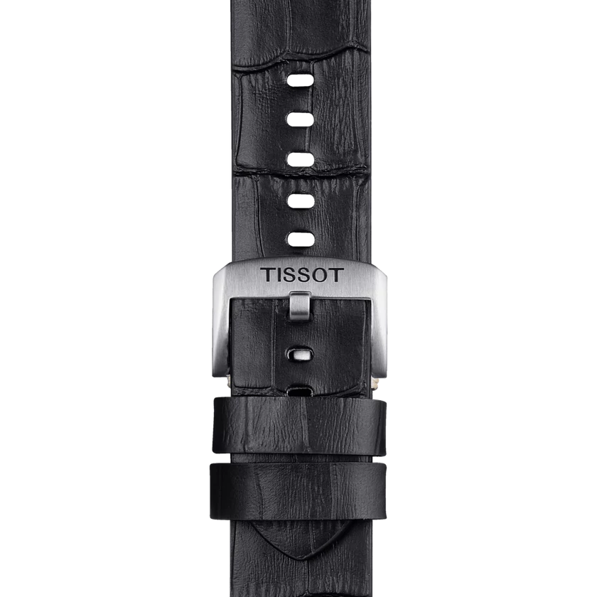 Tissot fekete bőr óraszíj 22 mm