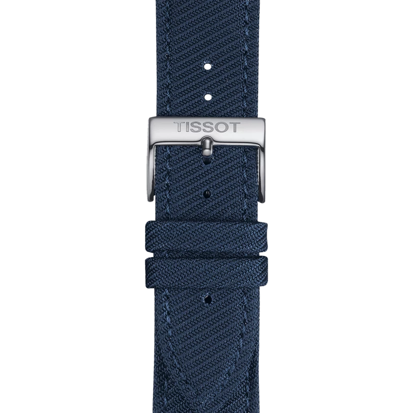 Tissot kék textil és bőr óraszíj 22 mm