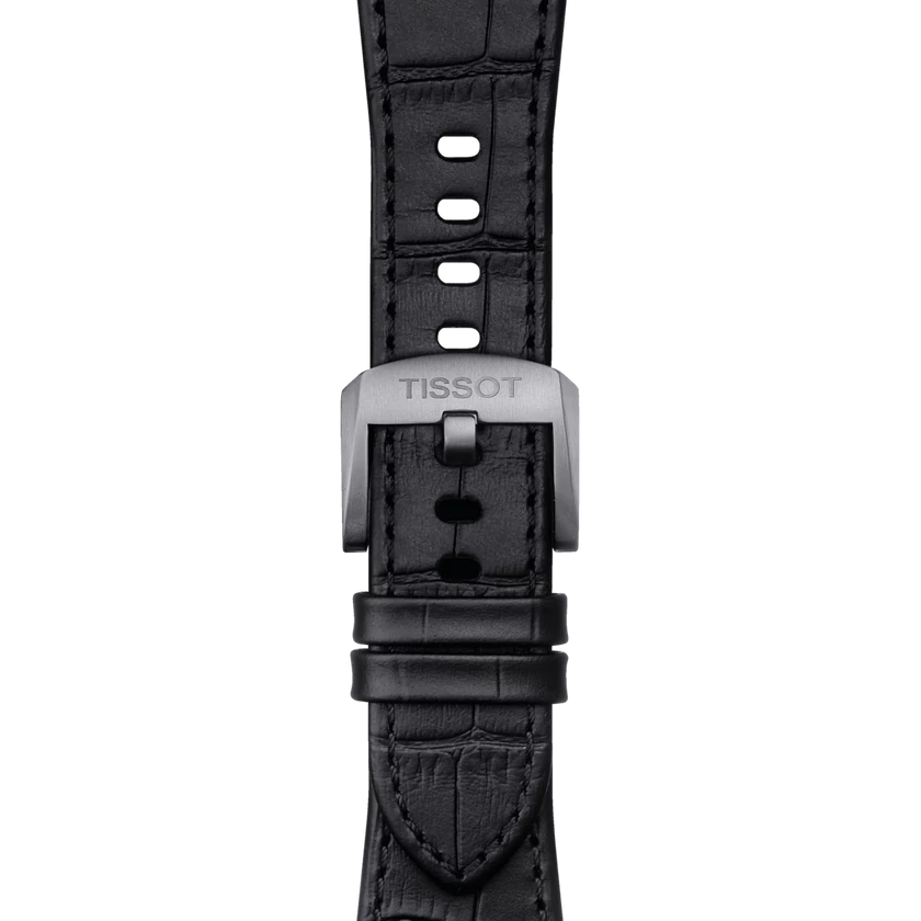 Tissot fekete bőr óraszíj PRX 40 mm órához