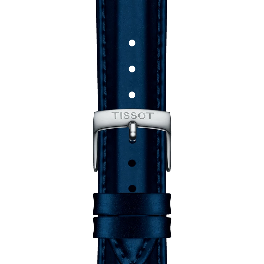 Tissot fényes kék szintetikus bőr óraszíj 18 mm