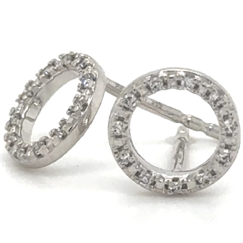 Velekey Diamond fehér arany beszúrós karika gyémánt fülbevaló - BO01721W