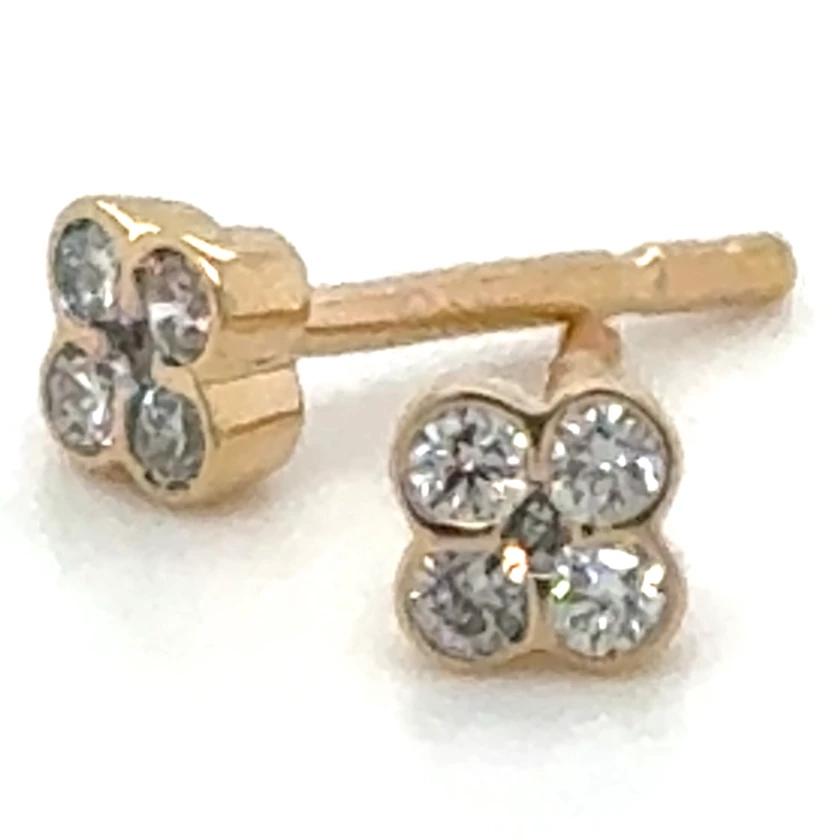 Velekey Diamond sárga arany virág gyémánt fülbevaló - BOARNPE00796EY