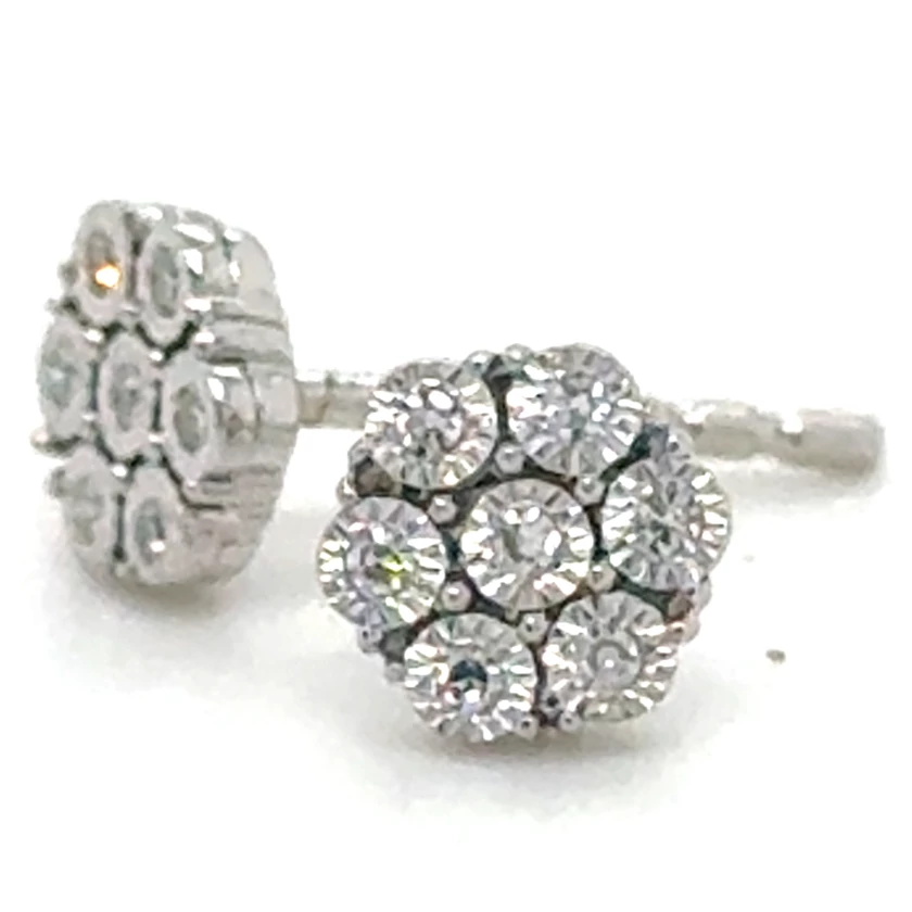 Velekey Diamond fehér arany virág gyémánt fülbevaló - BOCOENR01131EAY