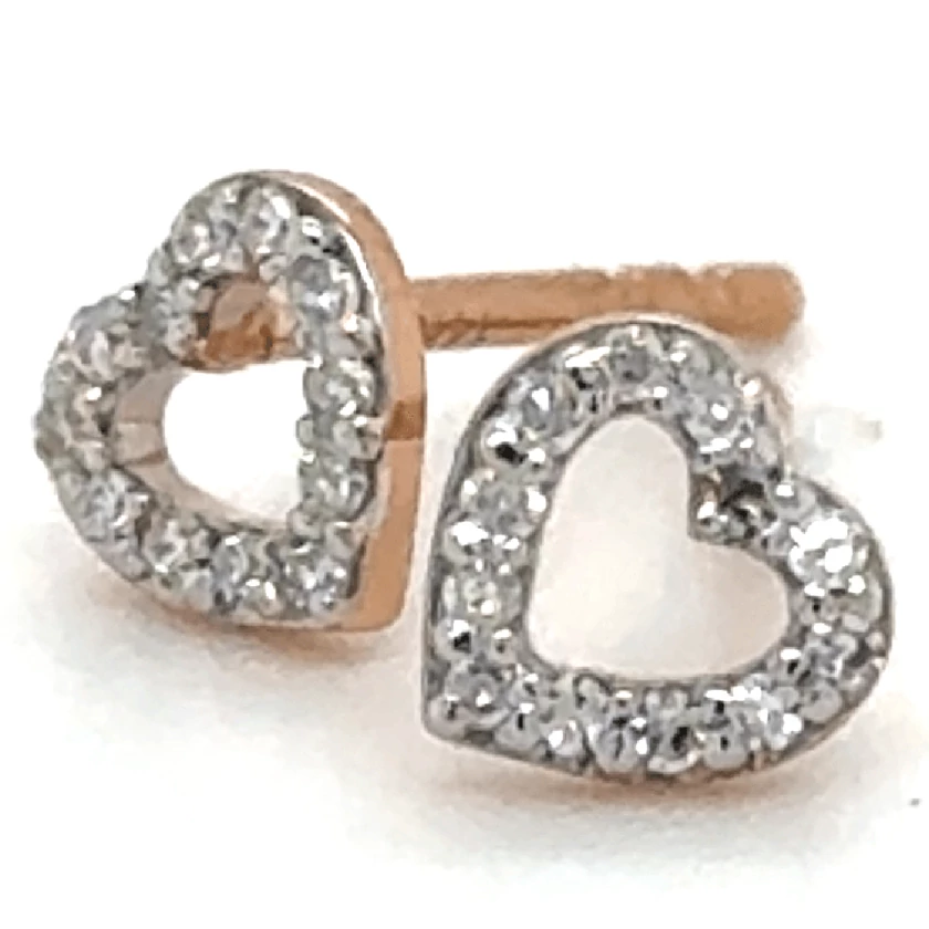 Velekey Diamond rozé arany szív gyémánt fülbevaló - BOCOER05685R