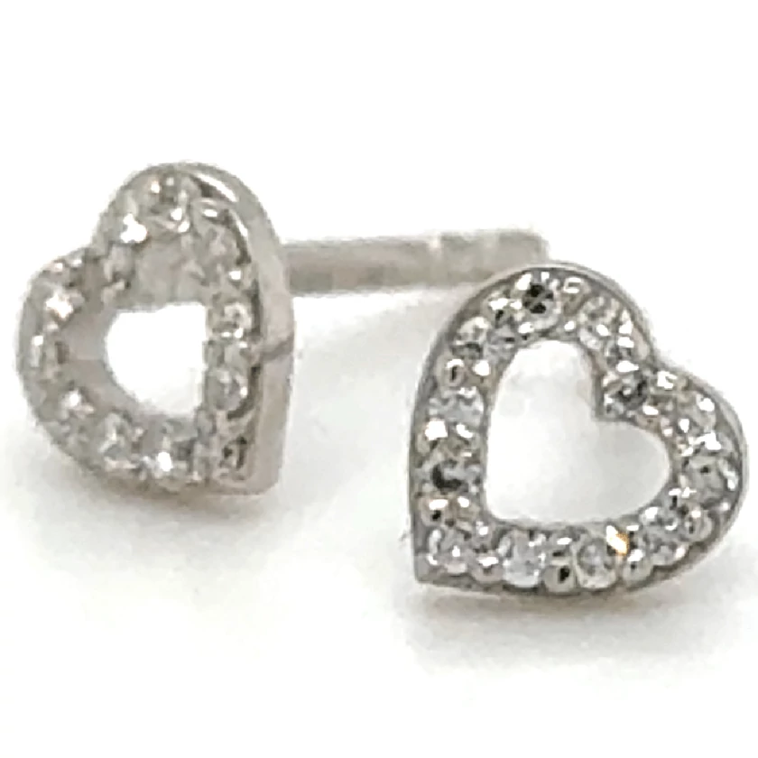 Velekey Diamond fehér arany szív gyémánt fülbevaló - BOCOER05685W