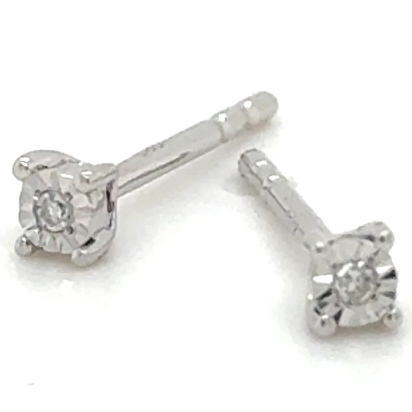 Velekey Diamond fehér arany beszúrós pötty gyémánt  fübevaló - BOE01852W