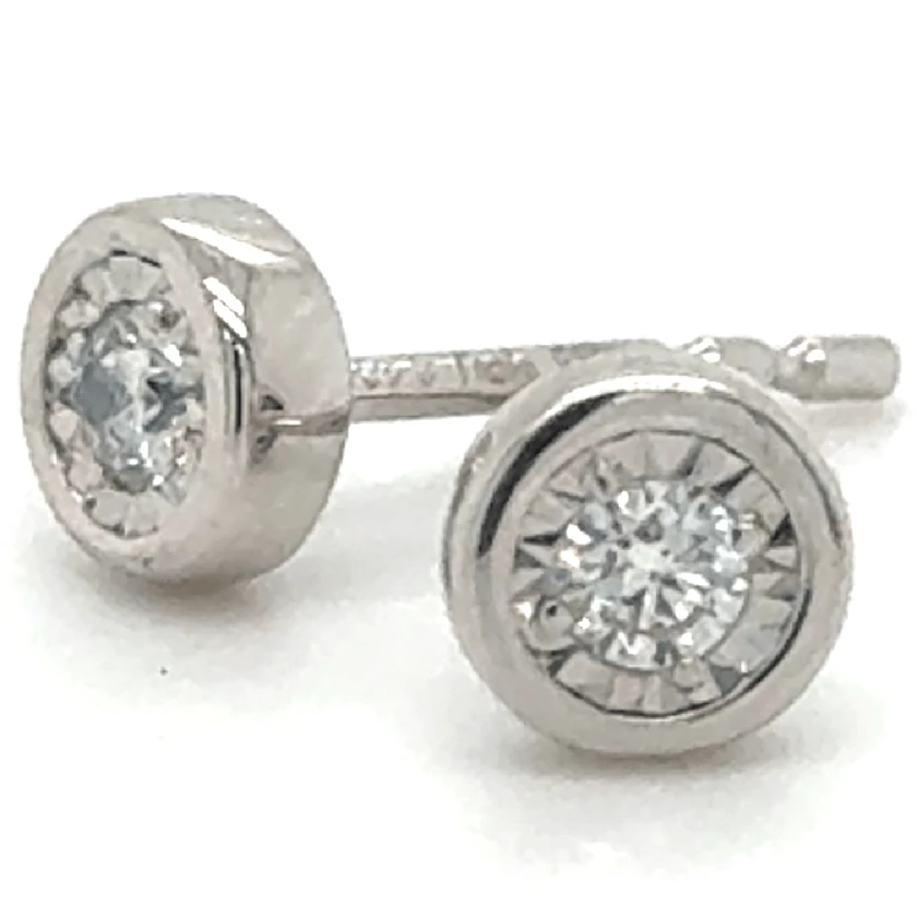 Velekey Diamond fehér arany gyémánt gombfülbevaló - BOI10001W