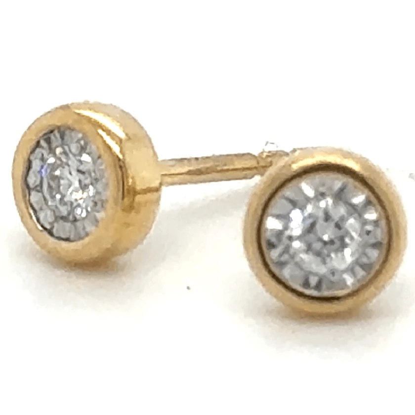 Velekey Diamond sárga arany gyémánt gombfülbevaló - BOI10001Y