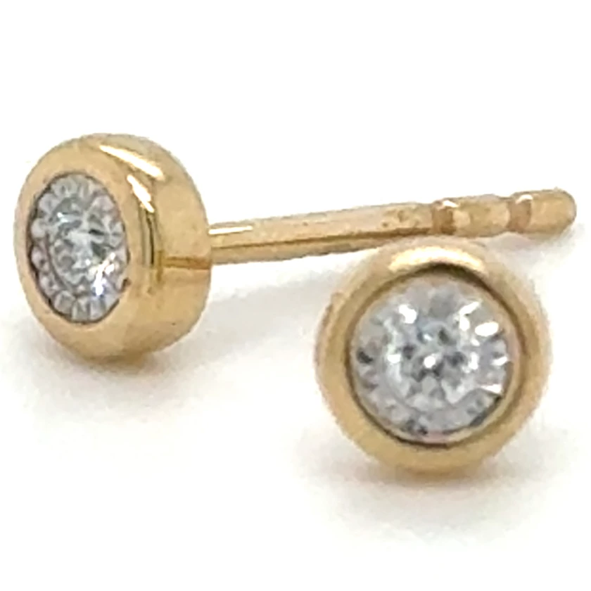 Velekey Diamond sárga arany gyémánt gombfülbevaló - BOI10796Y