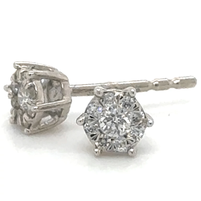 Velekey Diamond fehér arany beszúrós gyémánt fülbevaló - BOI12135W