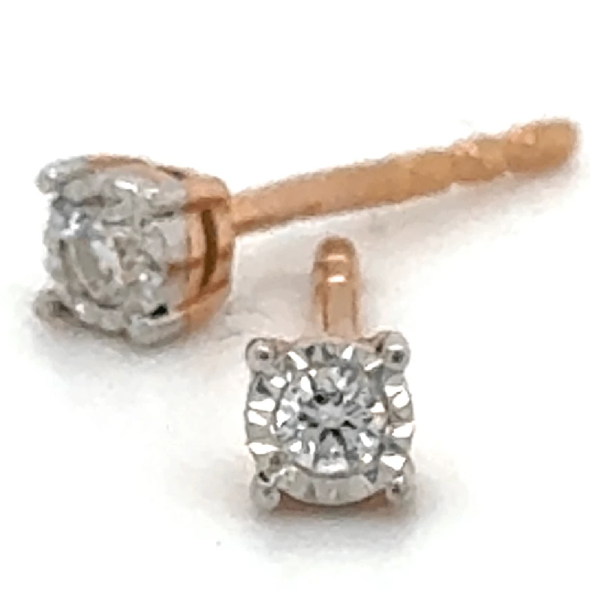 Velekey Diamond rozé arany beszúrós gyémánt fülbevaló - BOI13150R