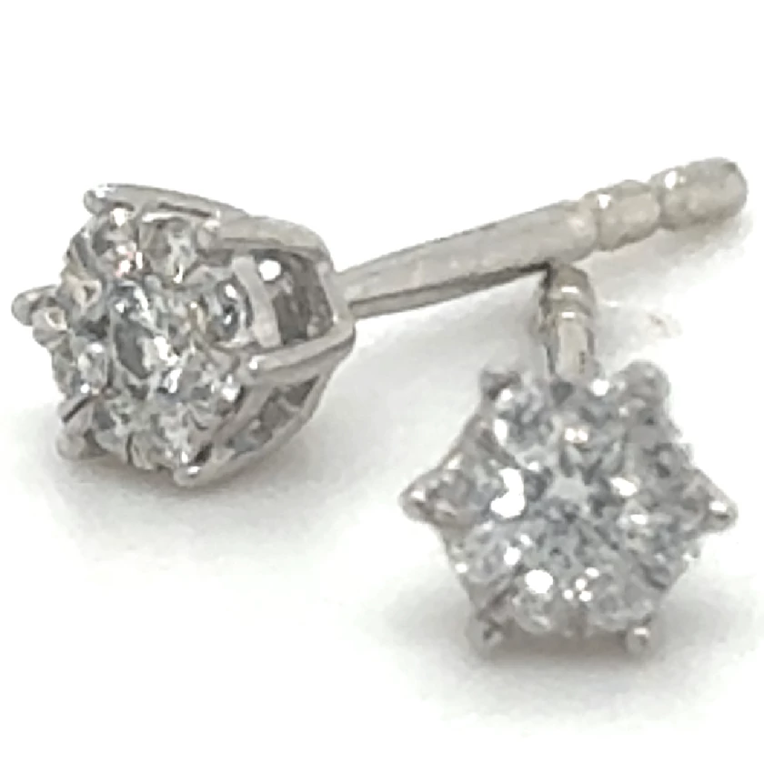 Velekey Diamond fehér arany beszúrós gyémánt fülbevaló - BOI15590-010W