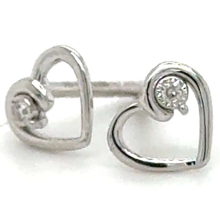 Velekey Diamond fehér arany szív alakú gyémánt fülbevaló - BOI58643-007W