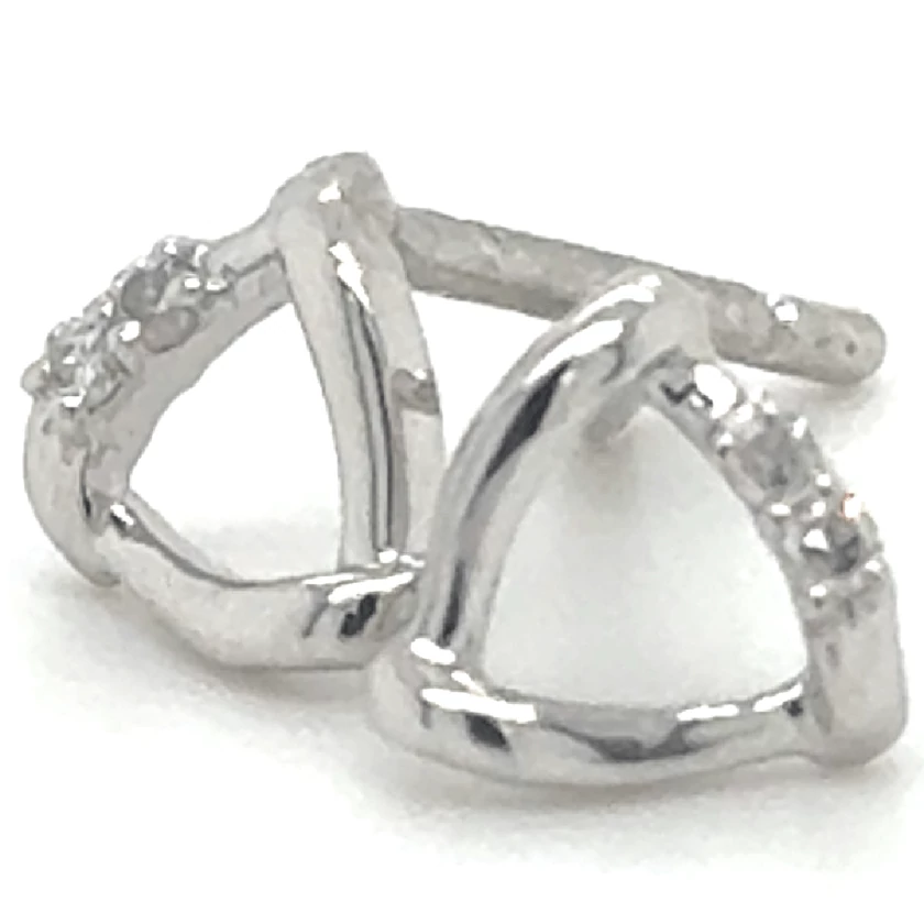 Velekey Diamond fehér arany beszúrós háromszög gyémánt fülbevaló - BOKOH9896W