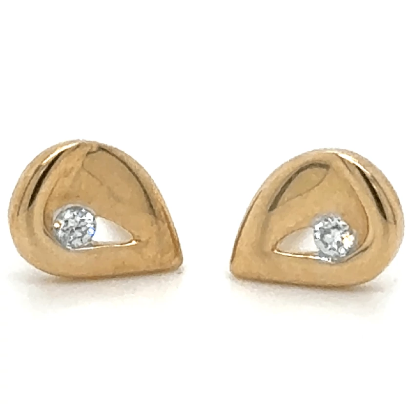 Velekey Diamond sárga arany csepp alakú beszúrós gyémánt fülbevaló - BOKOH9897Y