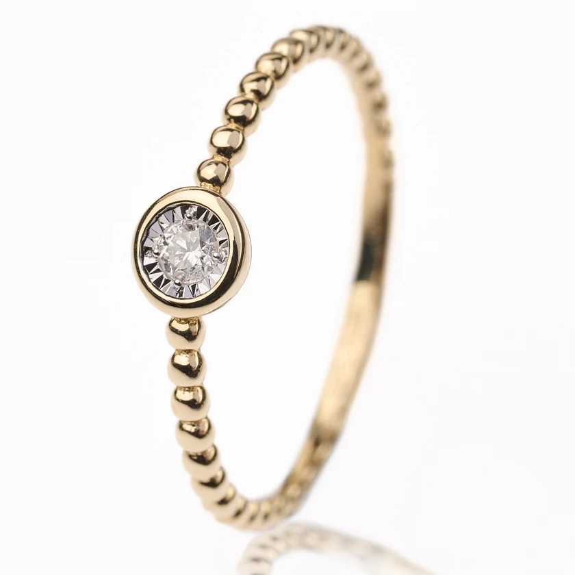 Velekey Diamond gyémánt eljegyzési gyűrű 0.02ct. - BRI42733-005Y-53