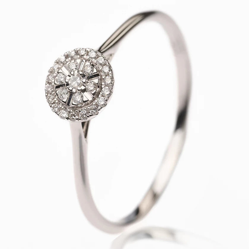 Velekey Diamond gyémánt eljegyzési gyűrű 0.08ct. - BRPSRGMD00868W-54