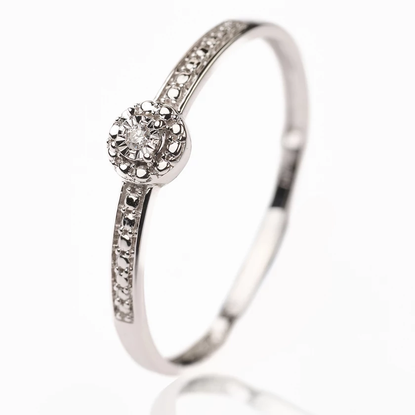 Velekey Diamond gyémánt eljegyzési gyűrű 0.01ct. - BRR11004-01W-48