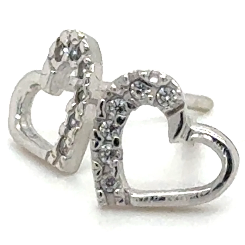 Velekey Gold fehér arany szív fülbevaló - ER0009W