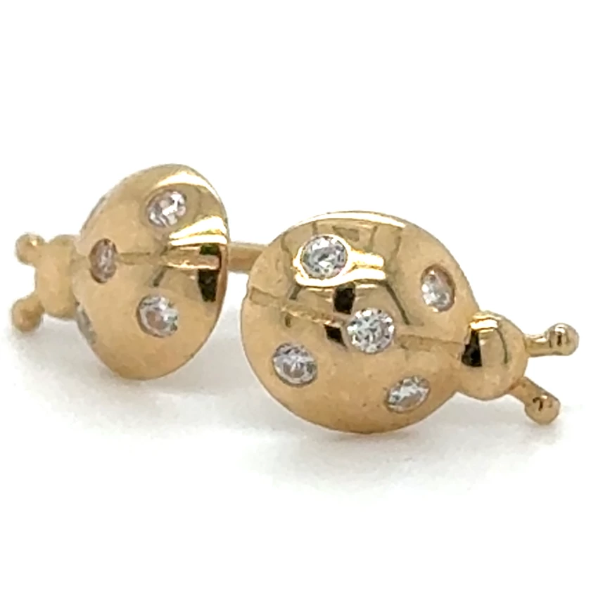 Velekey Gold sárga arany katicabogár fülbevaló - ER0019Y