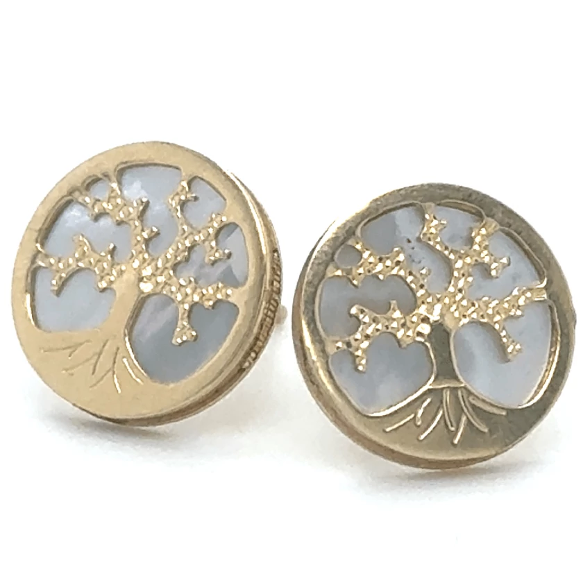 Velekey Gold sárga arany életfa beszúrós fülbevaló - ER0020Y