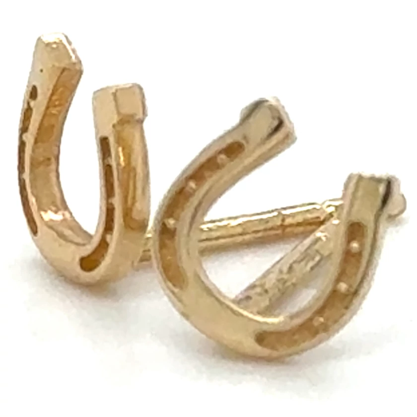 Velekey Gold sárga arany patkó beszúrós fülbevaló - ER0071Y