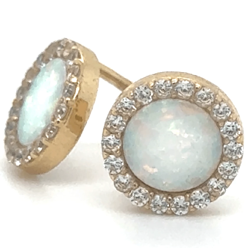 Velekey Gold sárga arany beszúrós gyöngyház fülbevaló - ER0129Y