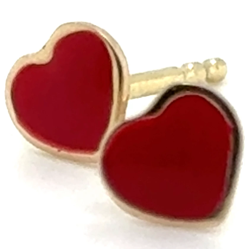 Velekey Gold Tűzzománc piros szív fülbevaló - ER0133Y