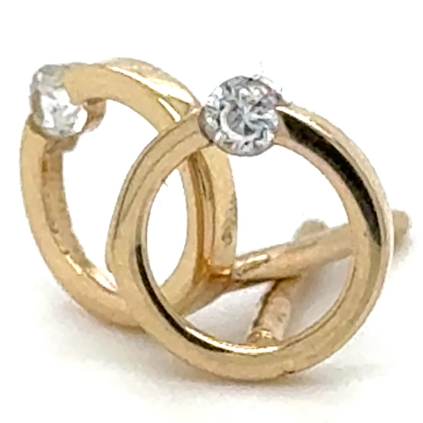 Velekey Gold sárga arany beszúrós karika fülbevaló - ER0139Y