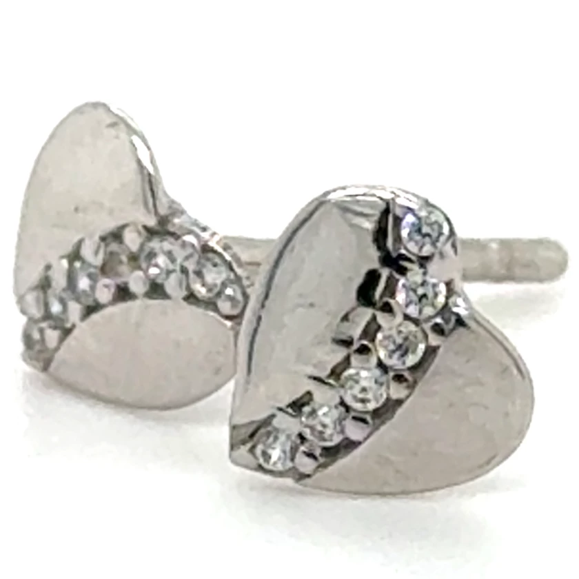 Velekey Gold fehér arany szív fülbevaló - ER0175W