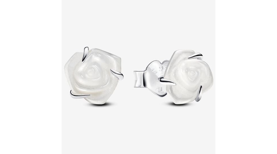 Pandora virágzó fehér rózsa fülbevaló - 293209C01
