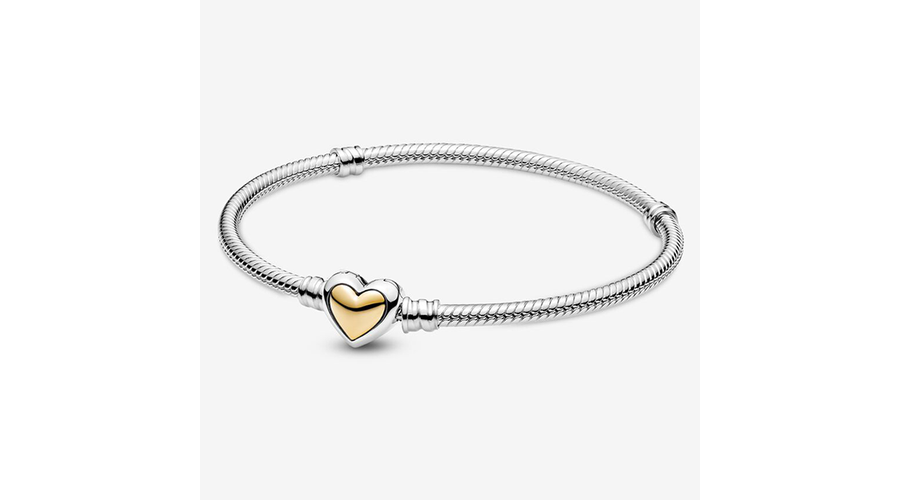 Pandora kupolás arany szívkapcsos karkötő - 599380C00-21