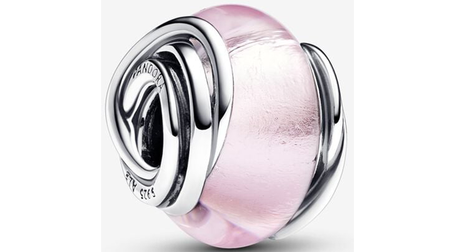 Pandora rózsaszín körök muránói üveg charm - 793241C00