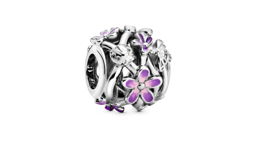 Pandora áttört lila százszorszép charm - 798772C02