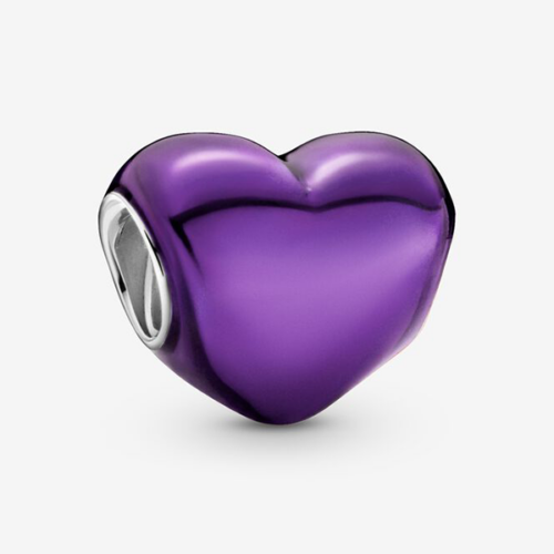 Pandora metál hatású lila szív charm - 799291C01