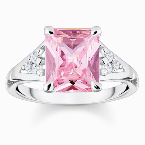 Thomas Sabo rózsaszín köves ezüst gyűrű - TR2362-051-9-56