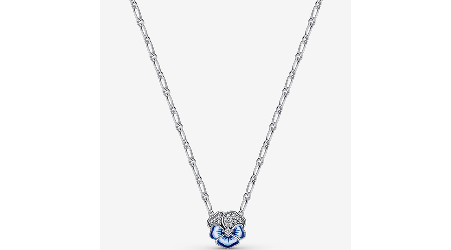 Pandora kék árvácska medálos nyaklánc - 390770C01-50 - Pandora nyakláncok